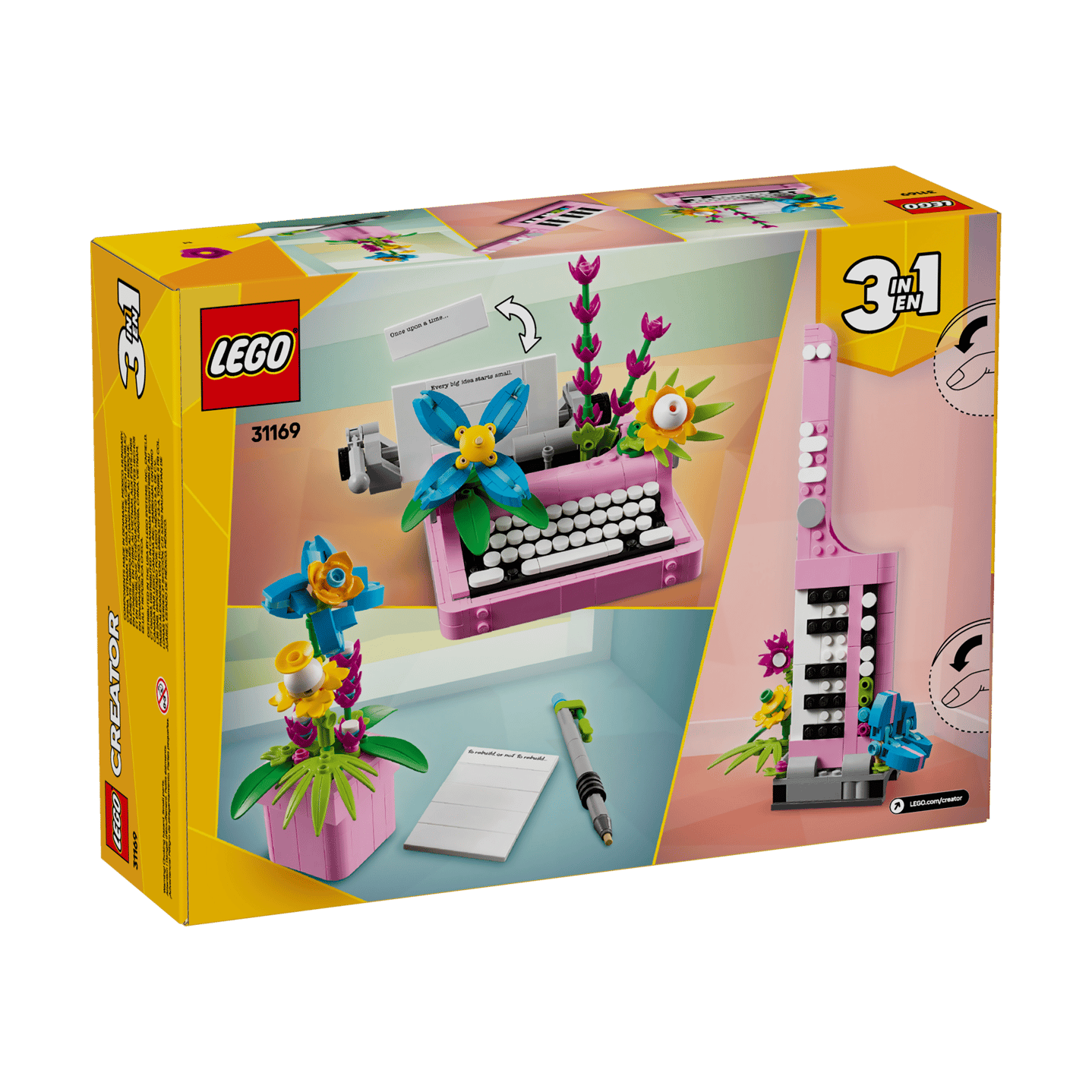 LEGO Typewriter with Flowers