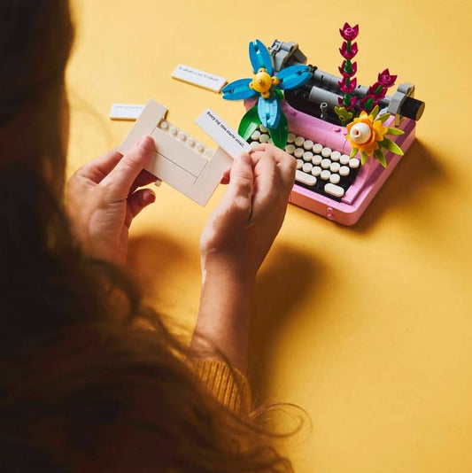 LEGO Typewriter with Flowers