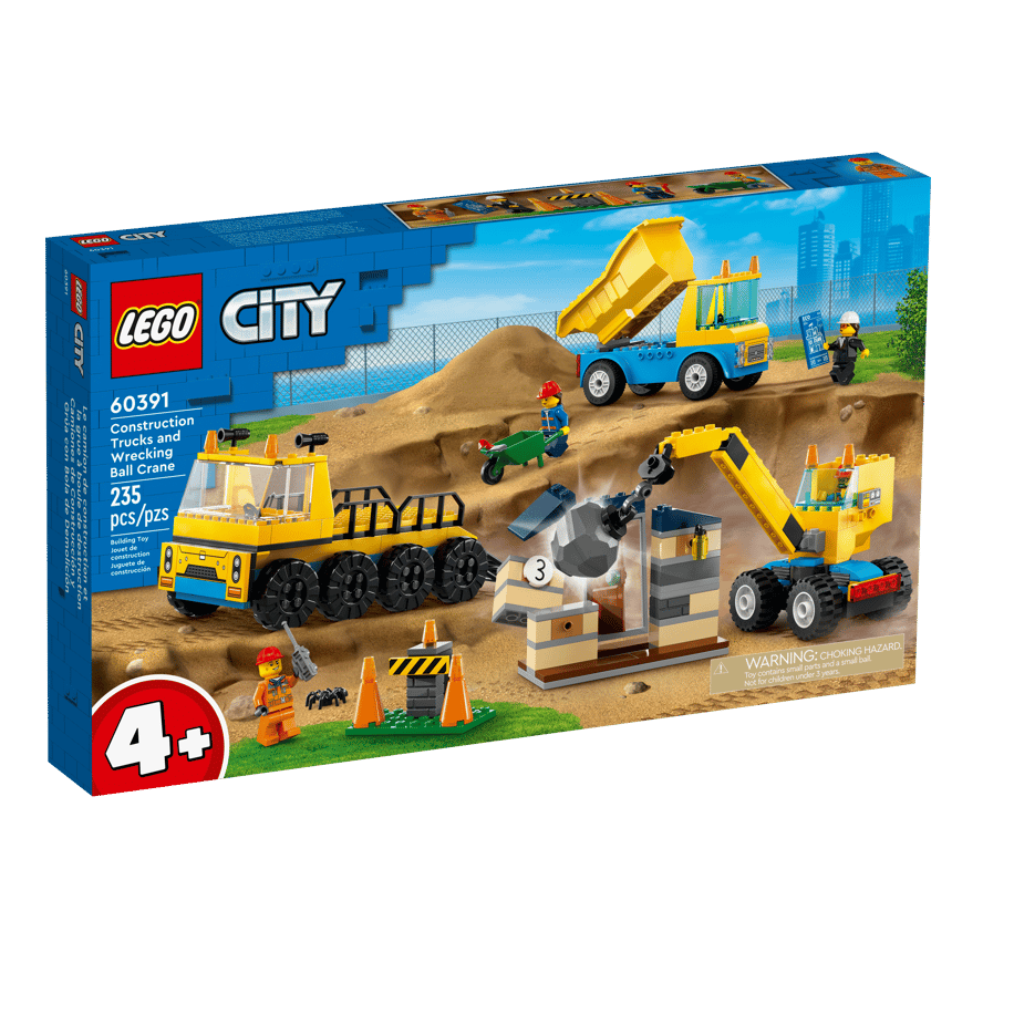LEGO Construction Trucks and Wrecking Ball Crane