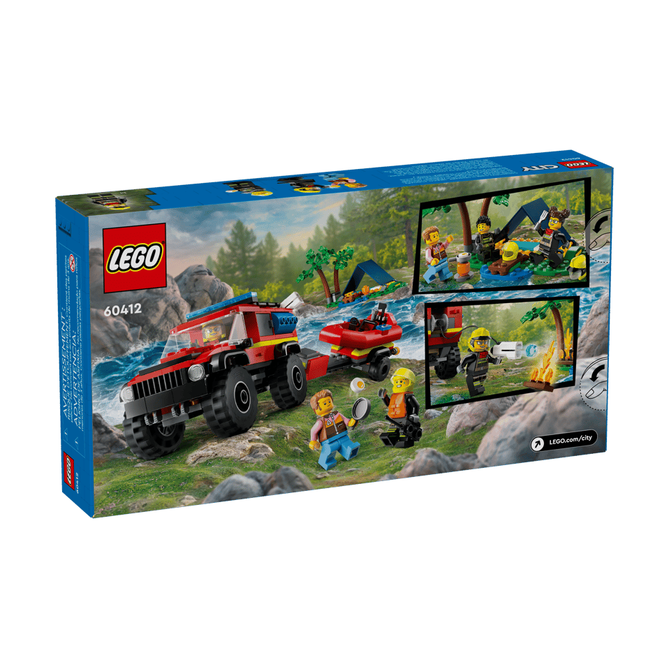 LEGO 4x4 Fire Truck with Rescue Boat