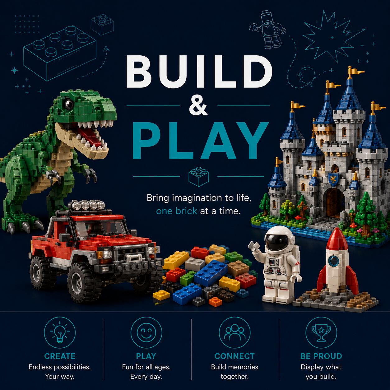 Build & Play LEGO® Sets collection featuring vehicles, characters and imaginative LEGO® play experiences from Brick Therapy Barbados.