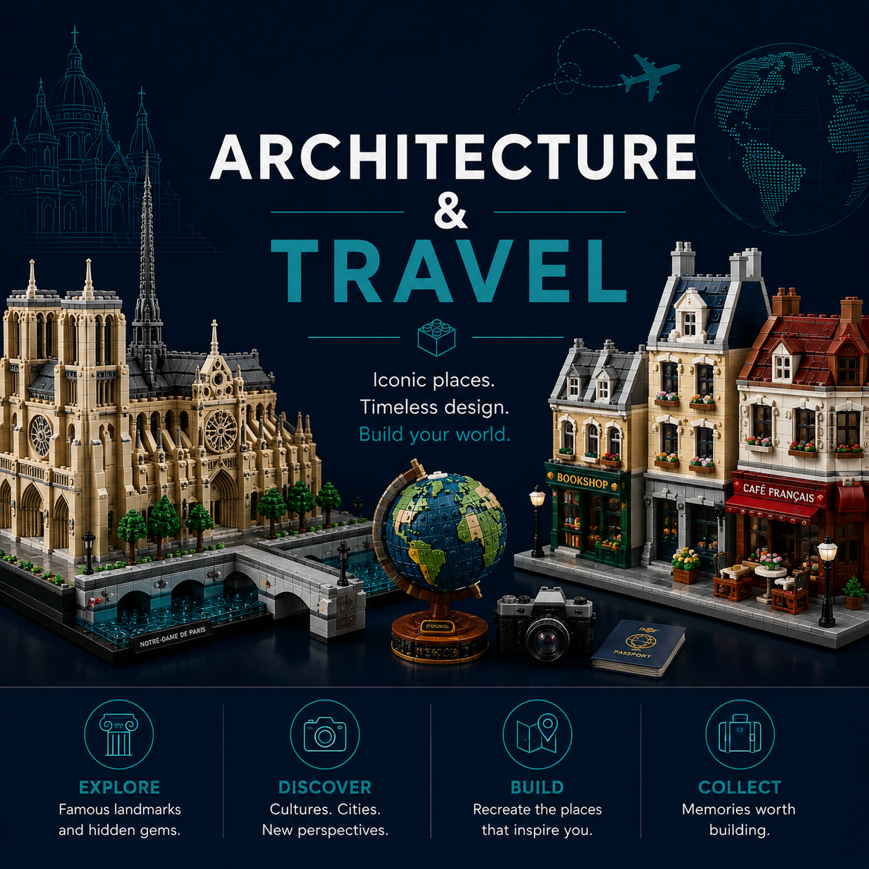 Architecture & Travel LEGO® Sets collection featuring landmarks, skylines and travel-inspired LEGO® builds from Brick Therapy Barbados.