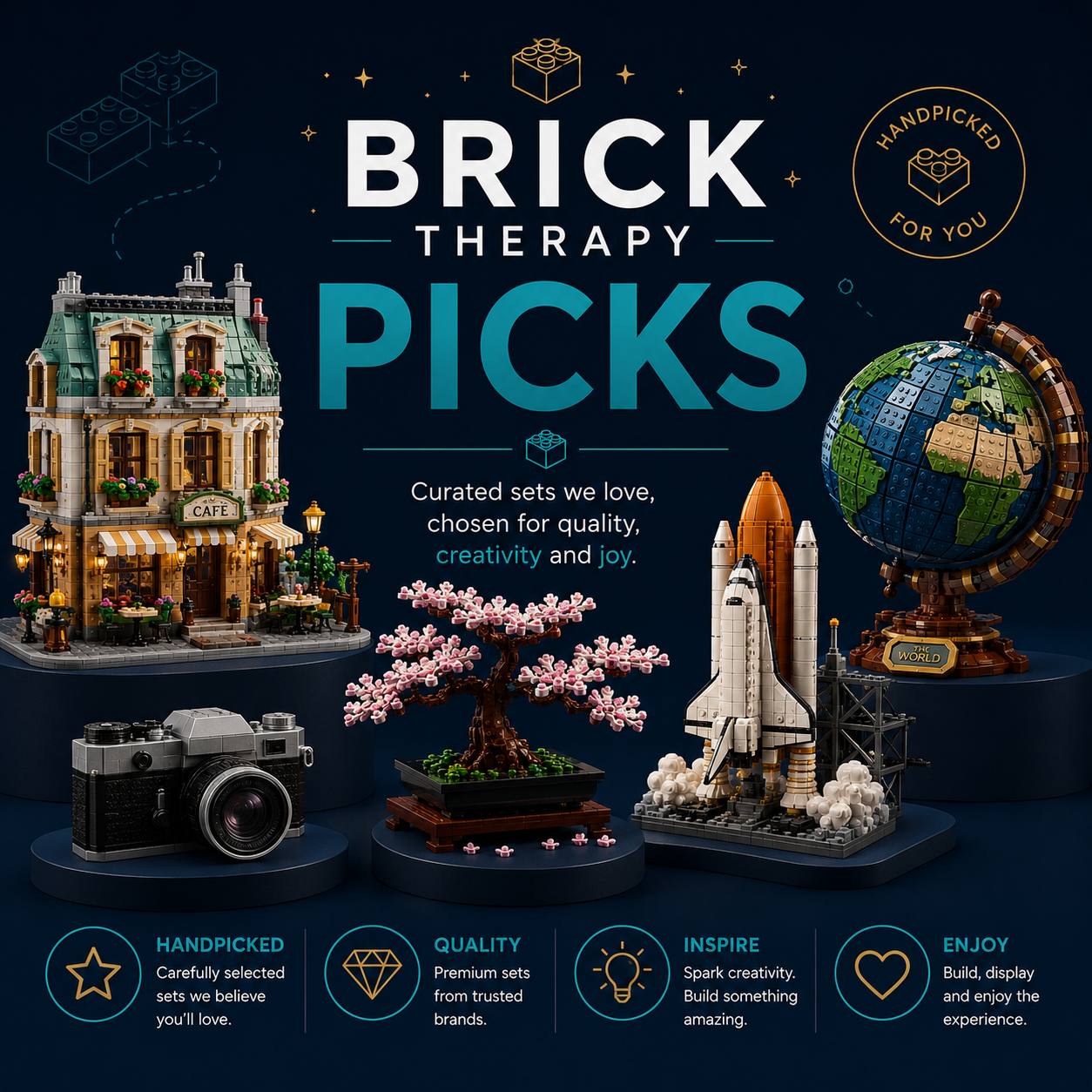 Brick Therapy Picks collection featuring a curated selection of recommended LEGO® sets from Brick Therapy Barbados.