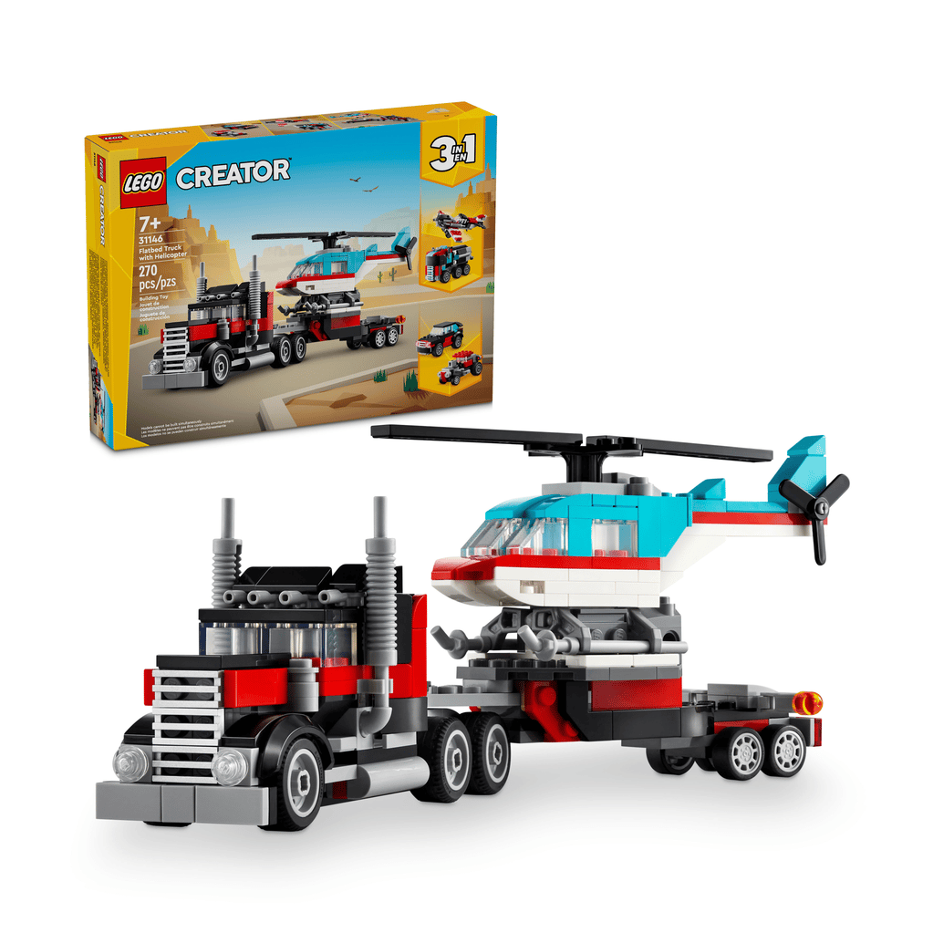 LEGO Flatbed Truck with Helicopter