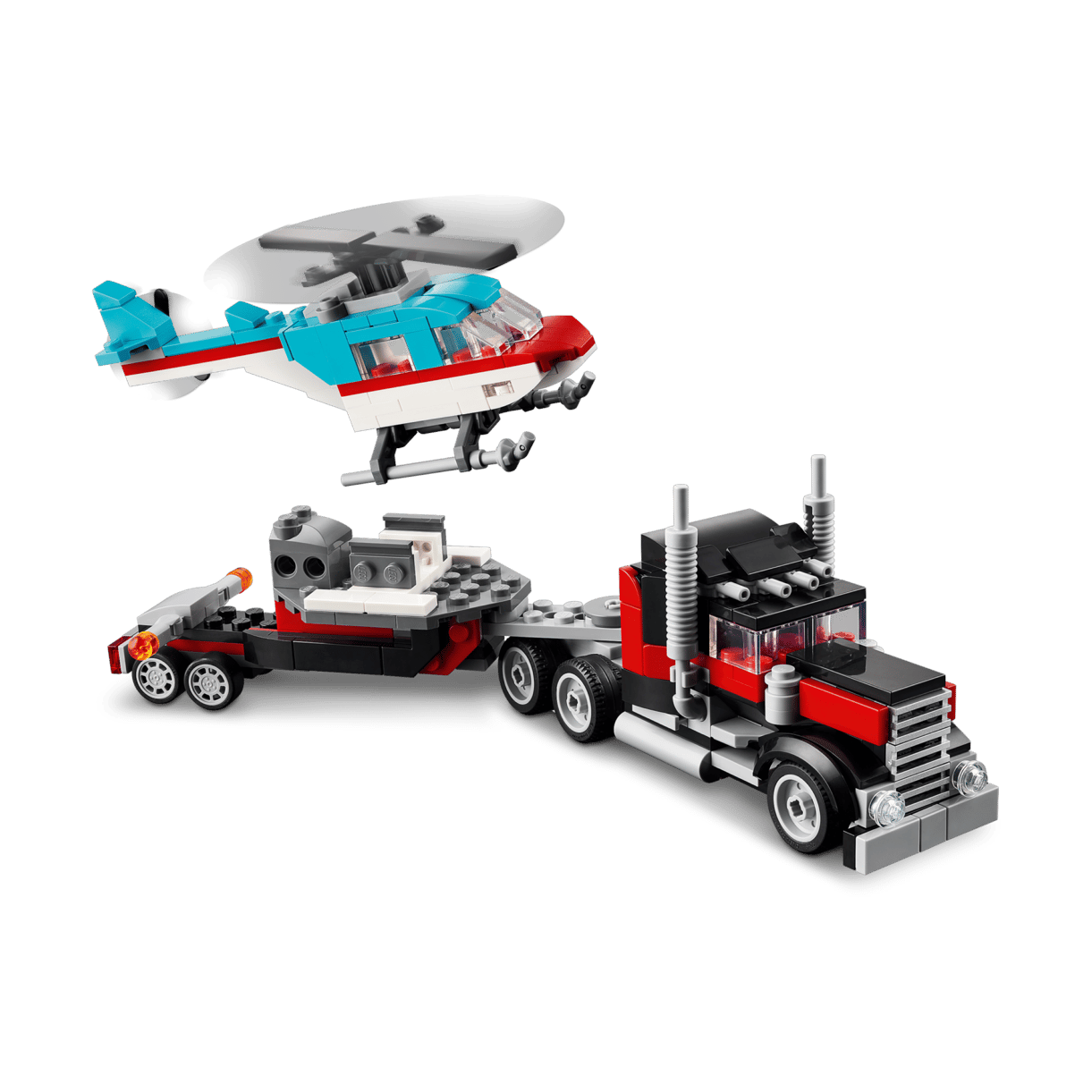 LEGO Flatbed Truck with Helicopter
