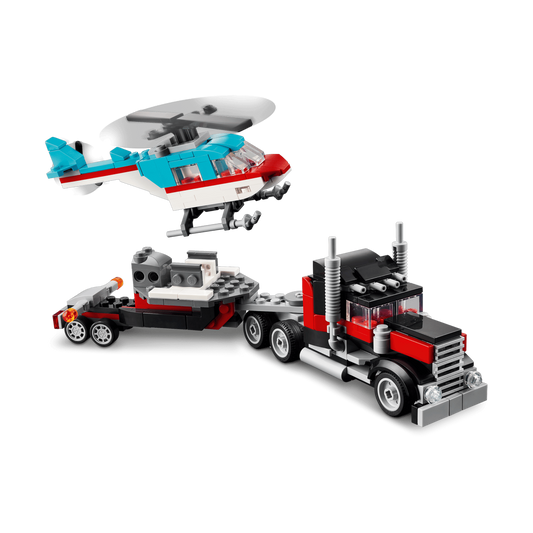 LEGO Flatbed Truck with Helicopter