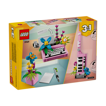 LEGO Typewriter with Flowers
