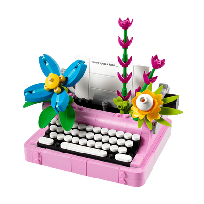 LEGO Typewriter with Flowers