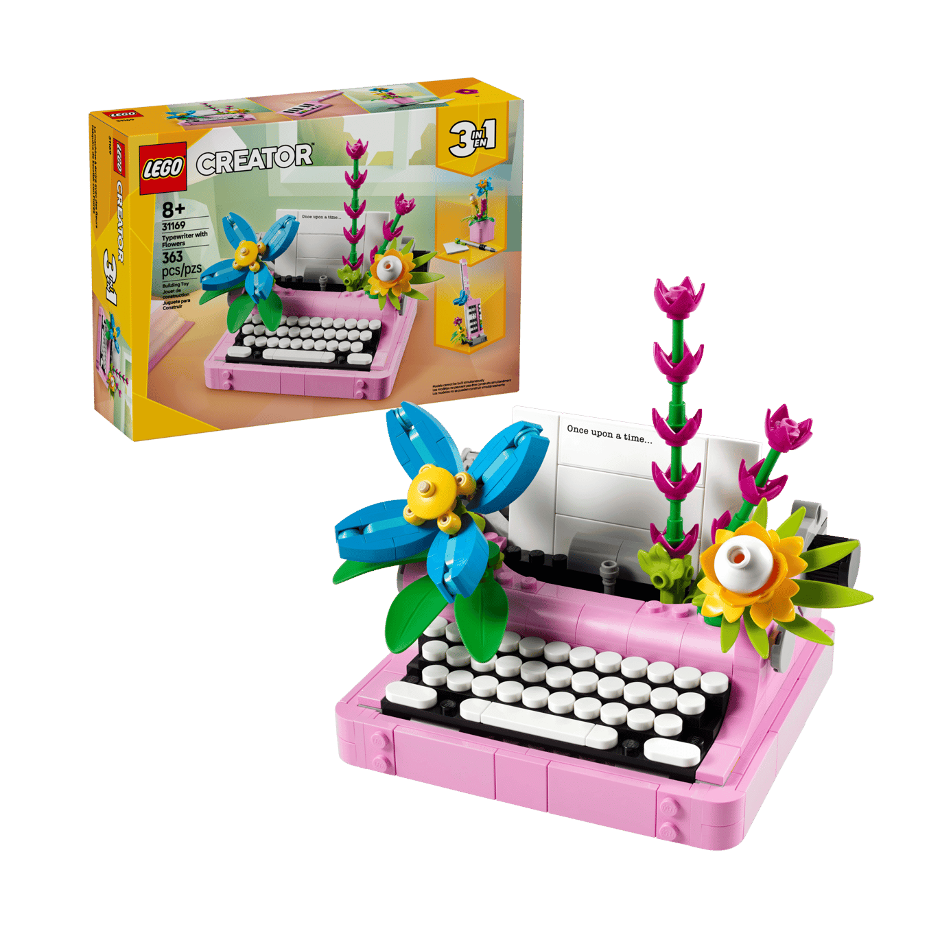 LEGO Typewriter with Flowers