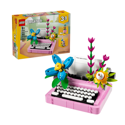 LEGO Typewriter with Flowers