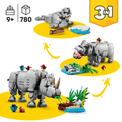 LEGO Wild Animals: Majestic Rhino with Birds
