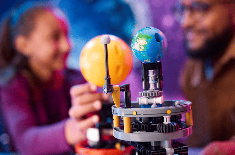LEGO Planet Earth and Moon in Orbit