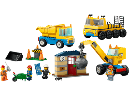 LEGO Construction Trucks and Wrecking Ball Crane