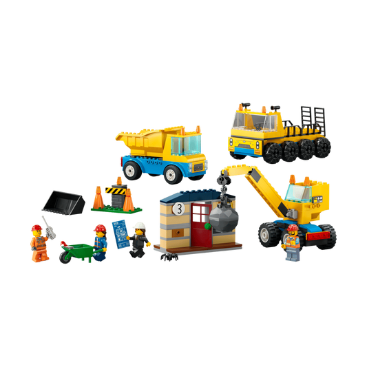 LEGO Construction Trucks and Wrecking Ball Crane