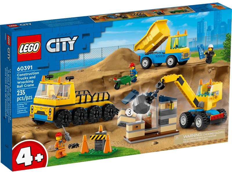 LEGO Construction Trucks and Wrecking Ball Crane