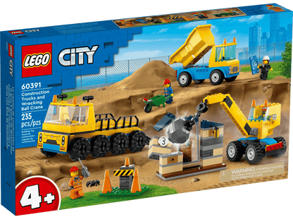 LEGO Construction Trucks and Wrecking Ball Crane