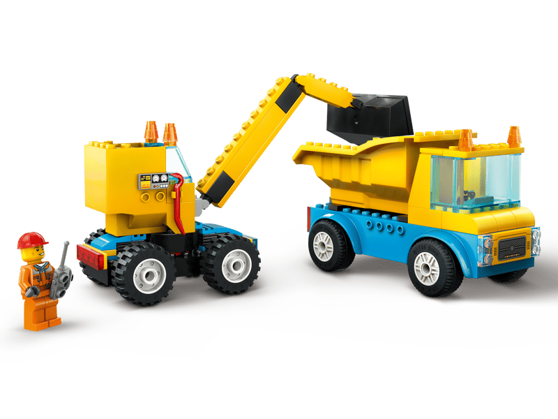 LEGO Construction Trucks and Wrecking Ball Crane