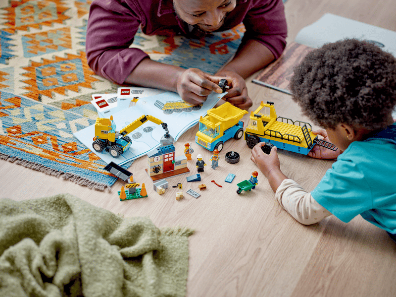 LEGO Construction Trucks and Wrecking Ball Crane