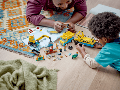 LEGO Construction Trucks and Wrecking Ball Crane