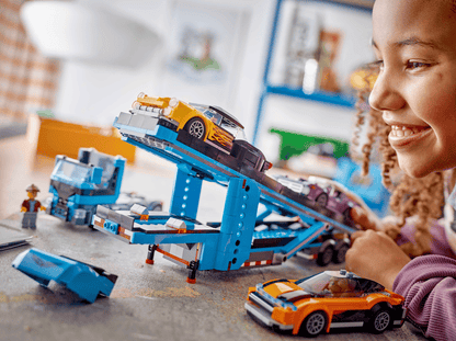 LEGO Car Transporter Truck with Sports Cars