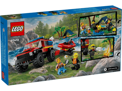 LEGO 4x4 Fire Truck with Rescue Boat