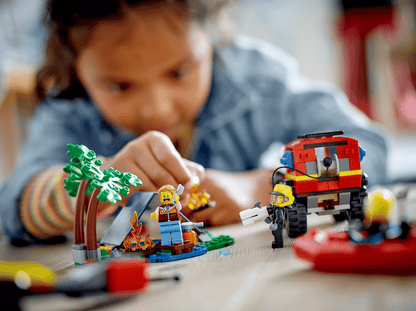 LEGO 4x4 Fire Truck with Rescue Boat