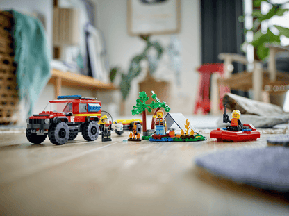 LEGO 4x4 Fire Truck with Rescue Boat