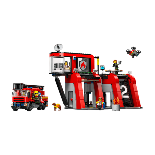 LEGO Fire Station with Fire Truck