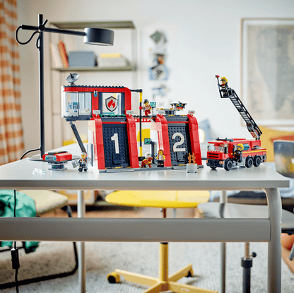 LEGO Fire Station with Fire Truck