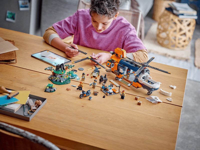 LEGO Jungle Explorer Helicopter at Base Camp