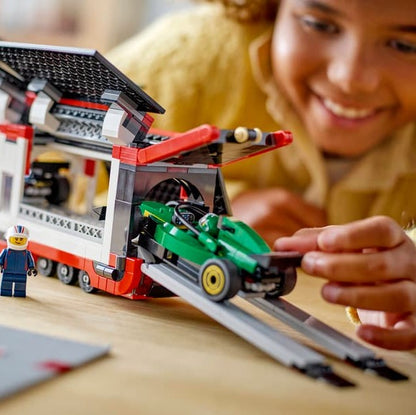 LEGO F1® Truck with RB20 & AMR24 F1® Cars