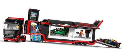 LEGO F1® Truck with RB20 & AMR24 F1® Cars