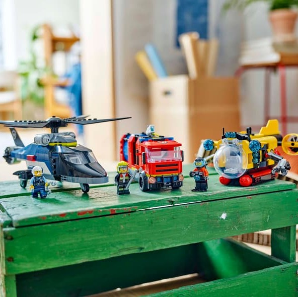LEGO Helicopter, Fire Truck & Submarine Remix