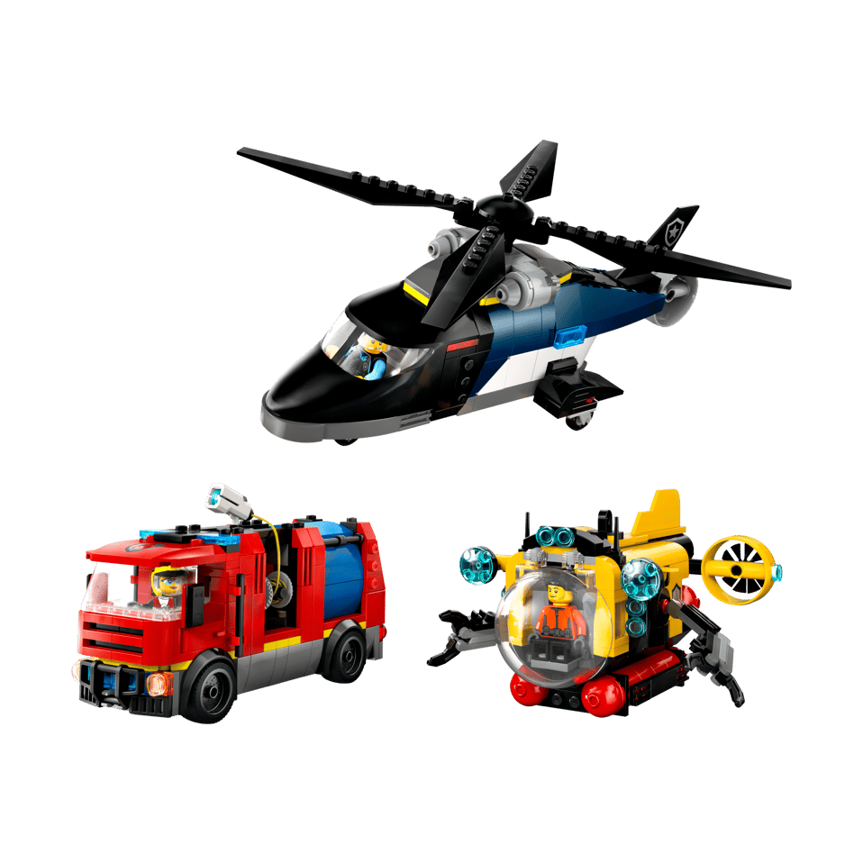 LEGO Helicopter, Fire Truck & Submarine Remix