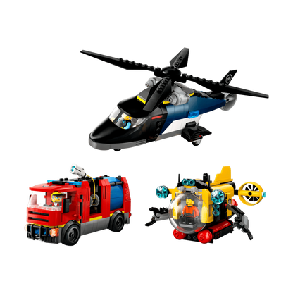 LEGO Helicopter, Fire Truck & Submarine Remix