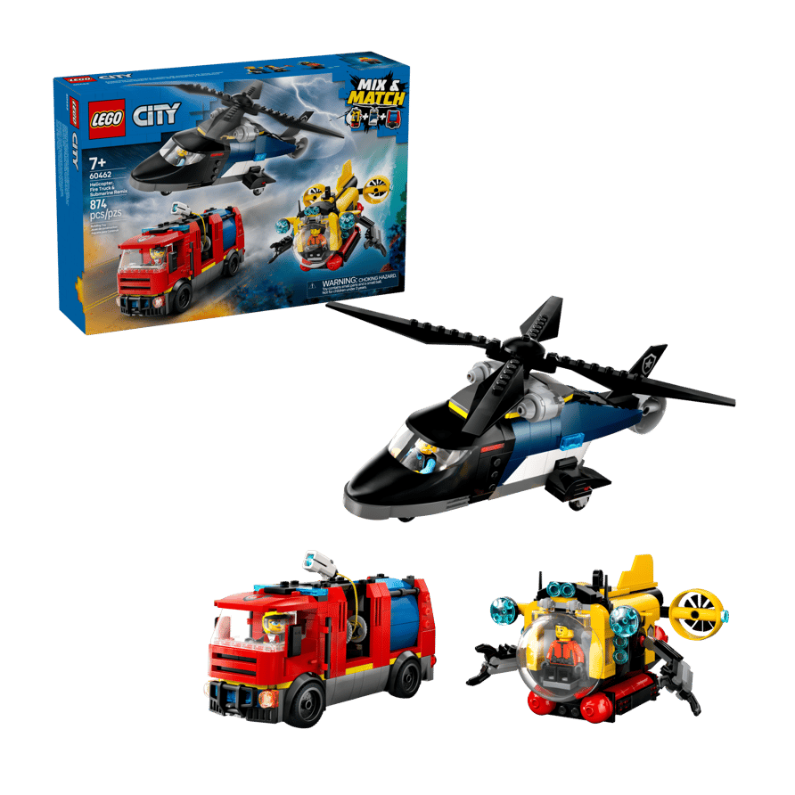 LEGO Helicopter, Fire Truck & Submarine Remix