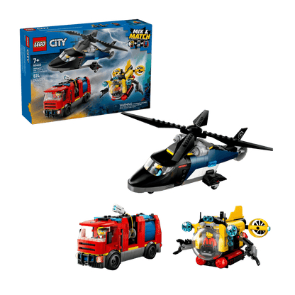 LEGO Helicopter, Fire Truck & Submarine Remix