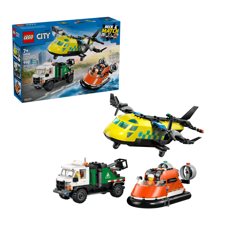 LEGO Airplane, Service Truck & Hovercraft Remix