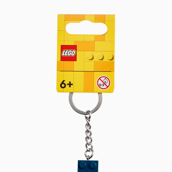 LEGO Earth Blue 2x4 Stud Key Ring