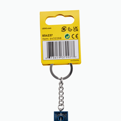 LEGO Earth Blue 2x4 Stud Key Ring