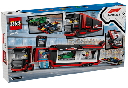 LEGO F1® Truck with RB20 & AMR24 F1® Cars